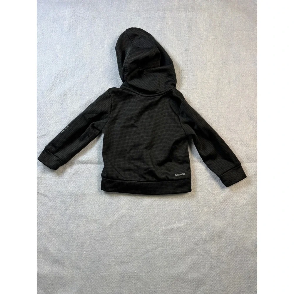 Athletic Works Toddler Boys 2T DriWorks Zip Up Hoodie Jacket Grey Burgundy Grid